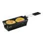 Preview: Raclette Set Mini Alpenglühen schwarz mit Schabern und Teelicht