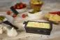 Preview: Raclette Set Mini Alpenglühen schwarz mit Schabern und Teelicht