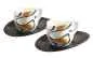Preview: Luigi Colani Porzellan Espressissimo - Tassen mit Untertassen 4 tlg. wave gold black