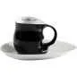 Preview: Luigi Colani Porzellan Kaffee Cappuccino Tasse mit Untertasse 2 tlg. schwarz/ weiß