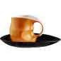 Preview: Luigi Colani Porzellan Kaffee - Cappuccino Tasse mit Untertasse color orange 2 tlg.