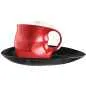 Preview: Luigi Colani Porzellan Kaffee - Cappuccino Tasse mit Untertasse color red 2 tlg.