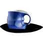 Preview: Luigi Colani Porzellan Kaffee - Cappuccino Tasse mit Untertasse color blue 2 tlg.