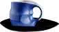 Preview: Luigi Colani Porzellan Kaffee - Cappuccino Tasse mit Untertasse color blue 2 tlg.