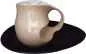 Preview: Luigi Colani Porzellan Kaffee - Cappuccino Tasse mit Untertasse sand 2 tlg.