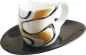 Preview: Luigi Colani Porzellan Espressissimo - Tassen mit Untertassen 4 tlg. wave gold black