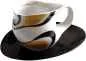 Preview: Luigi Colani Porzellan Espresso Tasse mit Untertasse wave gold black