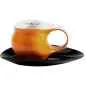 Preview: Luigi Colani Porzellan Espresso Tasse mit Untertasse orange / schwarz