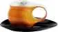 Preview: Luigi Colani Porzellan Espresso Tasse mit Untertasse orange / schwarz