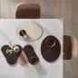 Preview: Platzset oval 45 x 34 cm schokobraun / creme