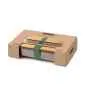 Preview: Edelstahl Sandwich Box - Olive, 1000 ml, Edelstahl/Bambusholz, Maße: 22,3 x 15 x 5,2 cm