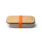 Preview: Edelstahl Sandwich Box - Orange, 1000 ml, Edelstahl/Bambusholz, Maße: 22,3 x 15 x 5,2 cm