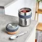 Preview: Lunch-Thermo Becher, 550 ml, Edelstahl /Kork, Maße: 10 x 10 x 15,3 cm