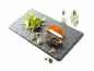 Preview: SERVIERPLATTE universal 30 x 16 cm rechteckig schmal Matt schiefer