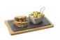Preview: HOLZTABLETT 34 x 19,5 cm FÜR STEAKTELLER 30 x 16 cm Bambus