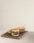 Preview: BAMBUS HOLZTABLETT 37 x 24 cm, 2 - fach unterteilt für Steakteller 20 x 20 cm