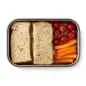Preview: Edelstahl Sandwich Box - Orange, 1000 ml, Edelstahl/Bambusholz, Maße: 22,3 x 15 x 5,2 cm