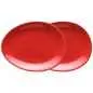 Preview: Luigi Colani Porzellan Teller Set oval 2 tlg. red