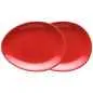 Preview: Luigi Colani Porzellan Teller Set oval 2 tlg. red