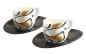 Preview: Luigi Colani Porzellan Espressissimo - Tassen mit Untertassen 4 tlg. wave gold black
