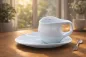Preview: Luigi Colani Porzellan Espresso Tasse mit Untertasse 2 tlg weiß
