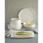 Preview: Teller flach Essenziale Gourmet Ø 21 cm Weiß Set 6 Stück