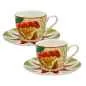 Preview: Espressotassen mit Untertassen 2er Set MIRABILIA 90 ml rot