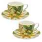 Preview: Espressotassen mit Untertassen 2er Set MIRABILIA 90 ml gelb
