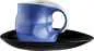 Preview: Luigi Colani Porzellan Kaffee - Cappuccino Tasse mit Untertasse color blue 2 tlg.