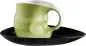 Preview: Luigi Colani Porzellan Kaffee - Cappuccino Tasse mit Untertasse color geen 2 tlg.
