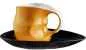 Preview: Luigi Colani Porzellan Kaffee - Cappuccino Tasse mit Untertasse color orange 2 tlg.
