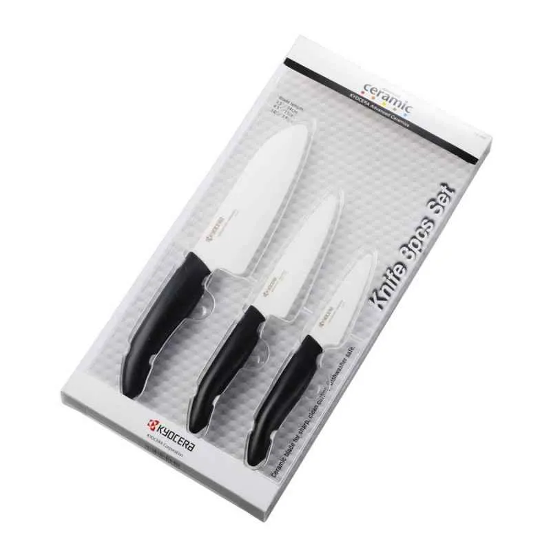 KYOCERA GEN 3er Keramik-Messer-Set (Klingenlänge: 7,5 cm, 11 cm, 14 cm)