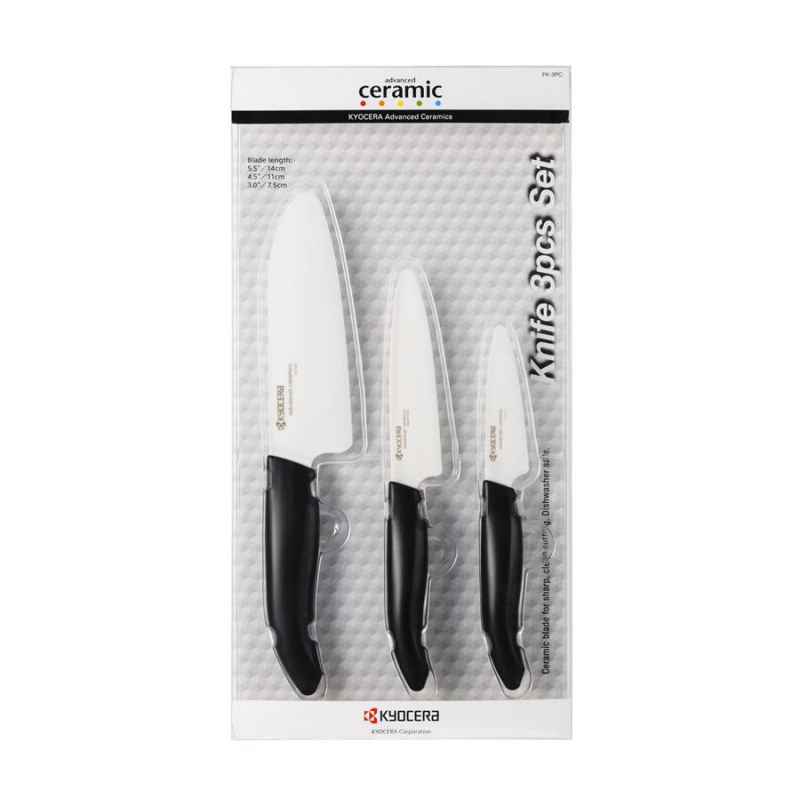 Preview: KYOCERA GEN 3er Keramik-Messer-Set (Klingenlänge: 7,5 cm, 11 cm, 14 cm)