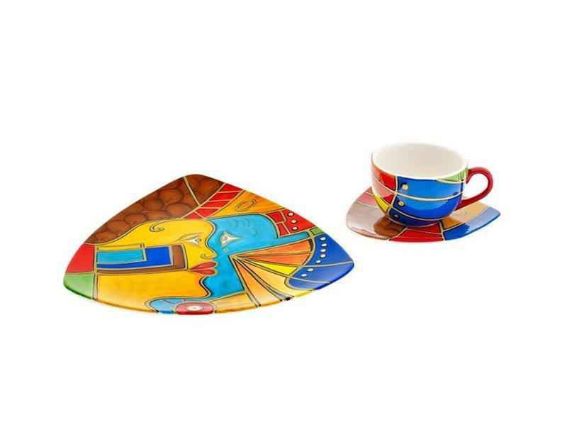 Preview: Tasse mit Untere handbemalt “FACE to FACE”