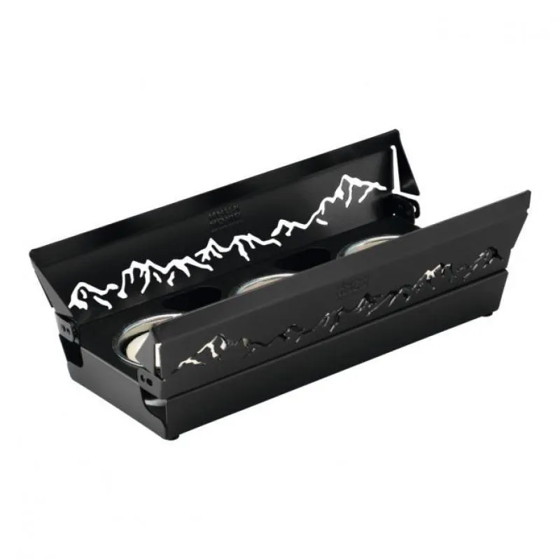 Raclette Set Mini Alpenglühen schwarz mit Schabern und Teelicht