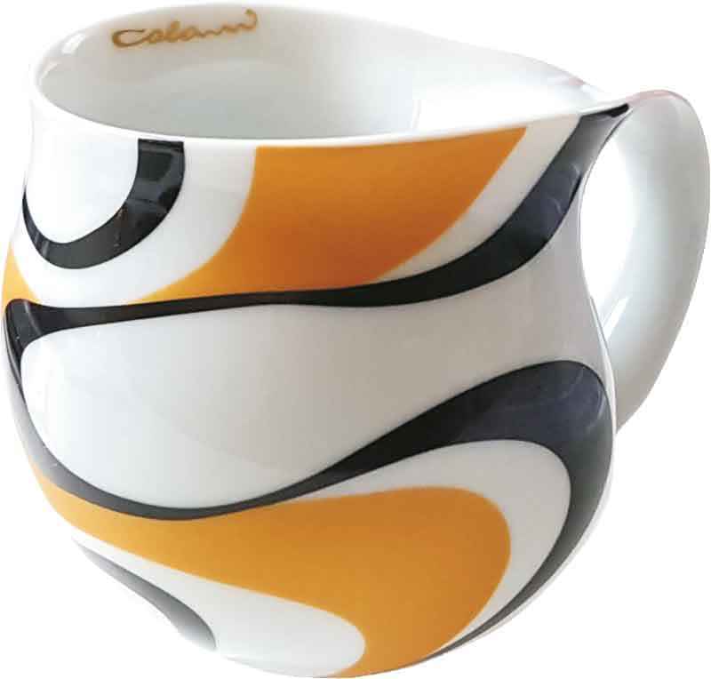 Preview: Colani Kaffeebecher wave gold & schwarz