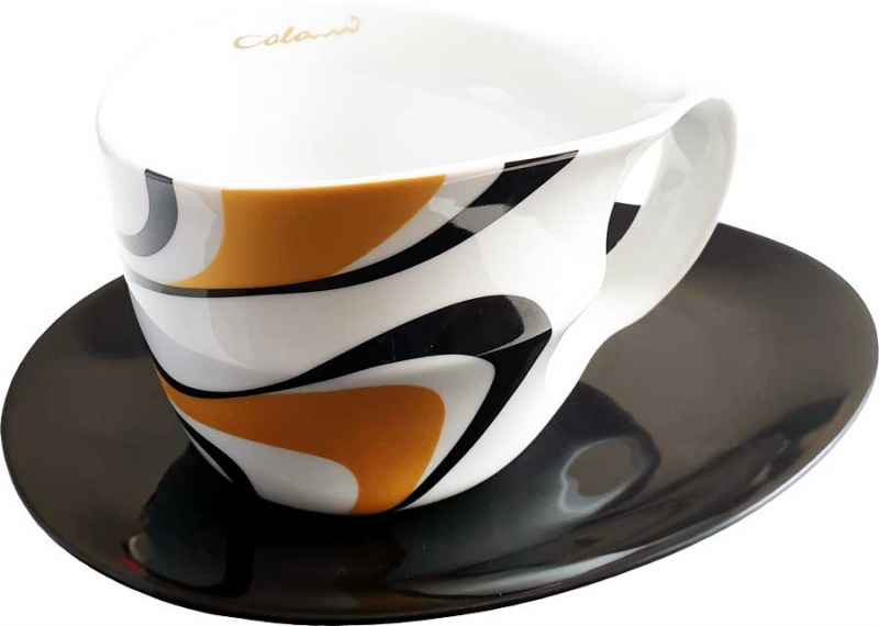 Preview: Luigi Colani Porzellan Jumbotasse wave gold black