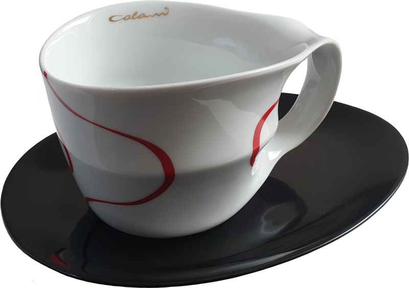 Preview: Luigi Colani Porzellan Jumbotasse 2 tlg. loop red