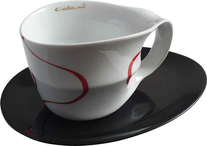 Luigi Colani Porzellan Jumbotasse 2 tlg. loop red