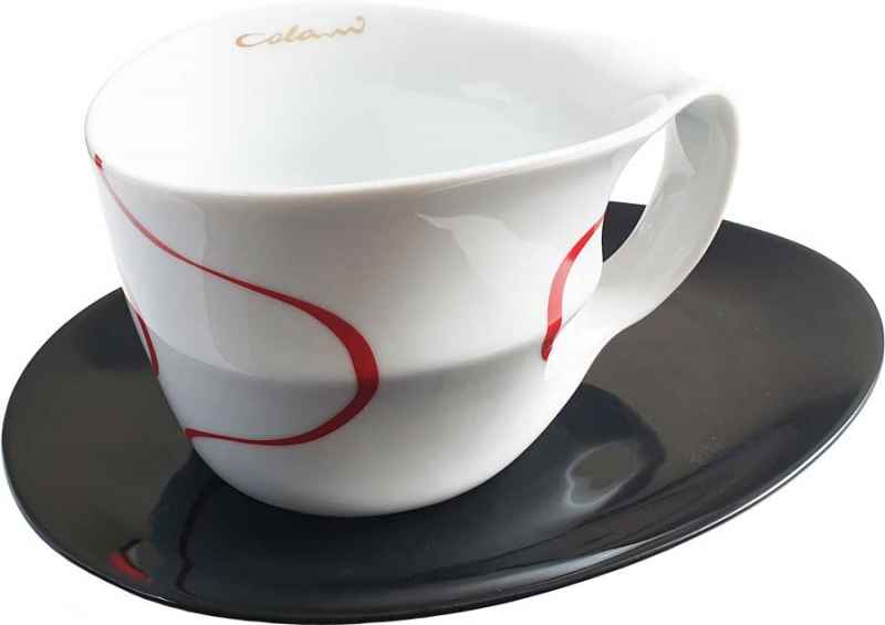 Preview: Luigi Colani Porzellan Jumbotasse 2 tlg. loop red