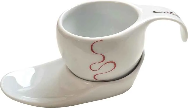 Espressotasse Vision 2tlg Loop red/white