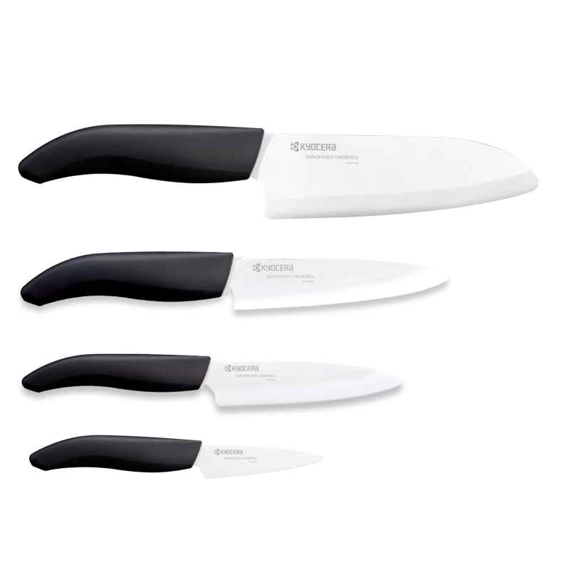 Preview: Bamboo Messer Block mit 4 GEN Black Messern