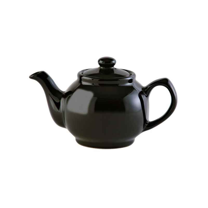 Preview: Teekanne 450 ml Steingut klassisch schwarz, für 2 Tassen