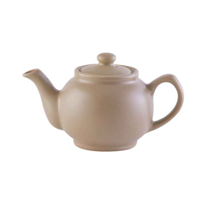 Preview: Teekanne 450 ml Steingut matt taupe, für 2 Tassen