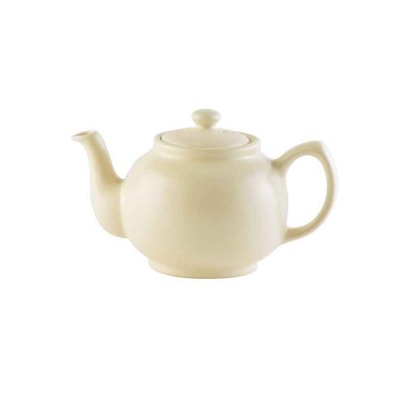 Preview: Teekanne 450 ml Steingut matt creme, für 2 Tassen