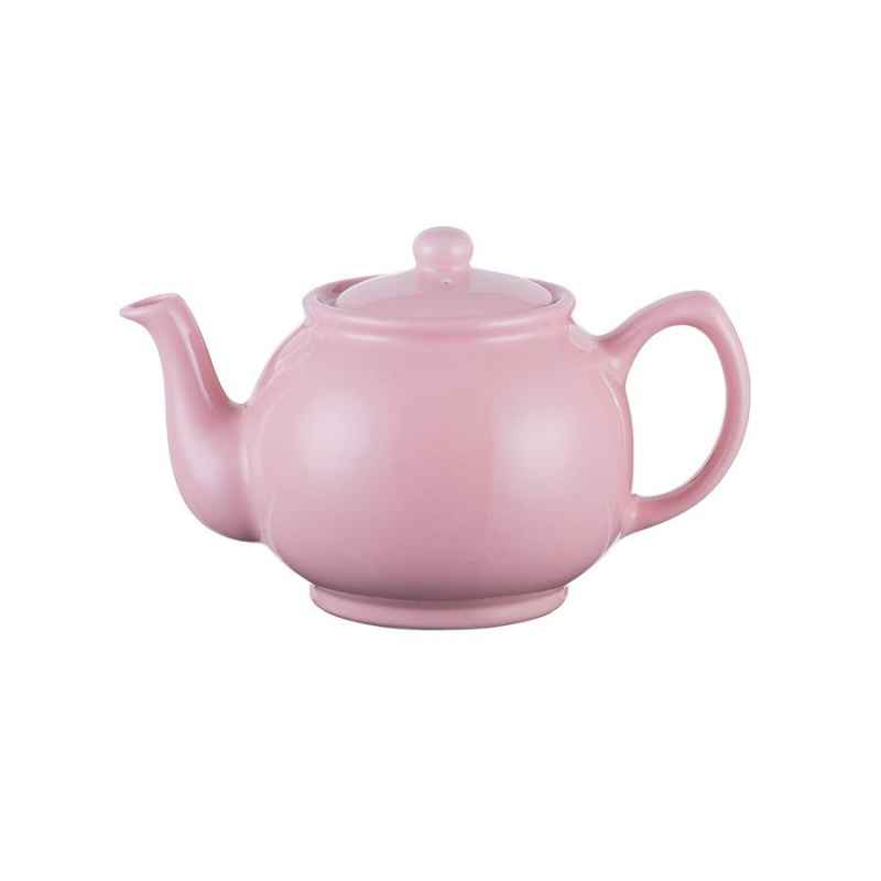 Preview: Teekanne 1100 ml Steingut pastell pink, für 6 Tassen