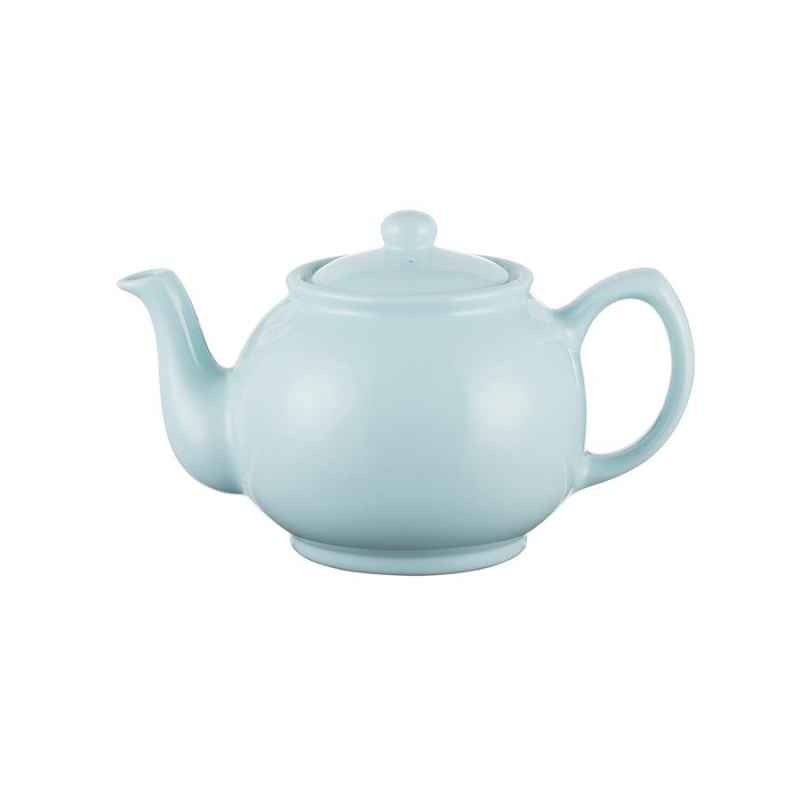 Teekanne 1100 ml Steingut pastell blau, für 6 Tassen