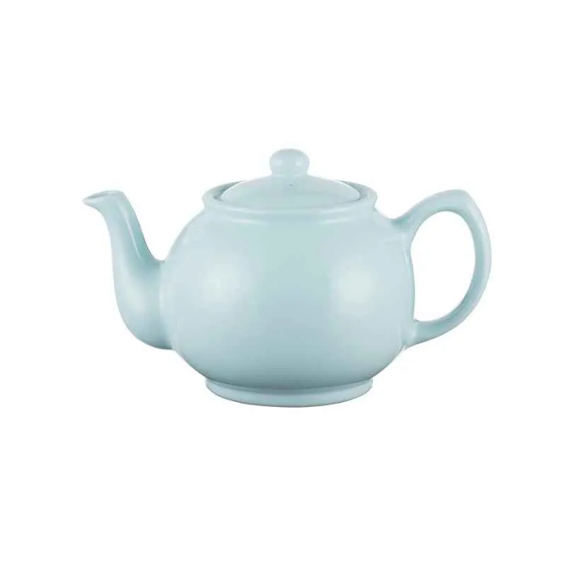 Teekanne 1100 ml Steingut pastell blau, für 6 Tassen