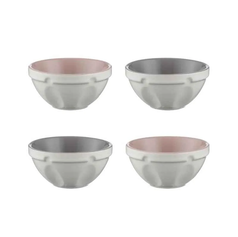 4 Mini-Vorbereitungsschalen Steingut