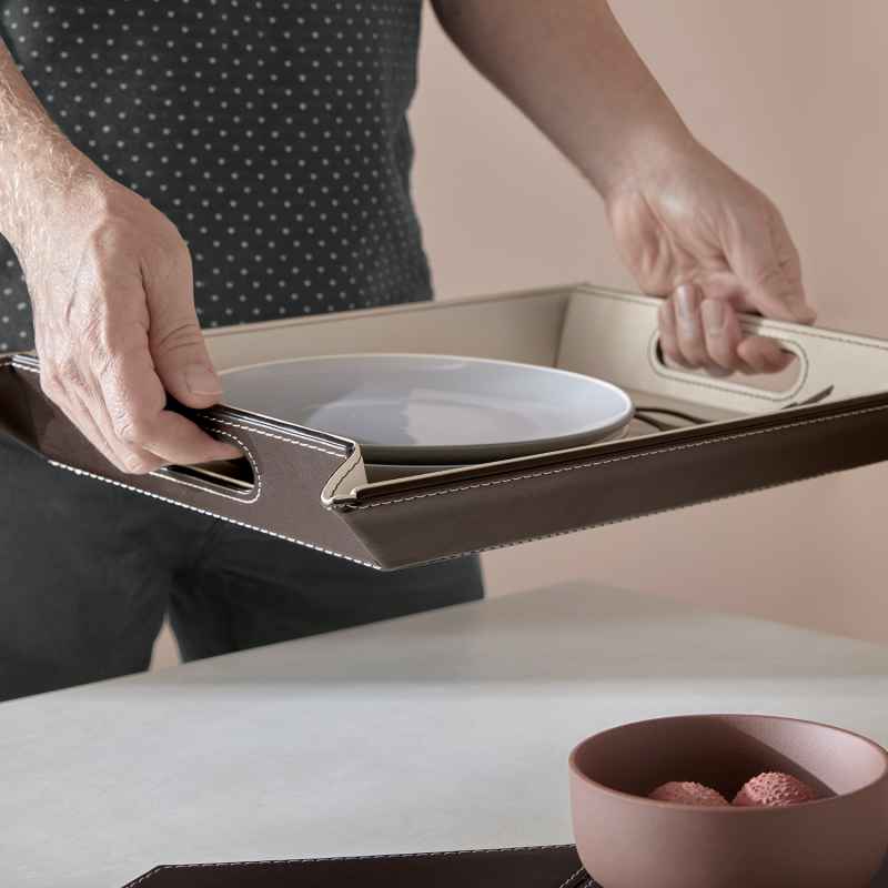 Preview: Wendetablett Schokobraun / Cremefarben - 45 x 35cm